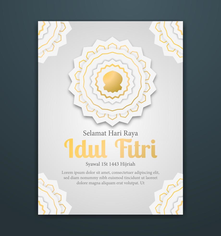 banner vectorial para los saludos de las redes sociales para eid al fitr hari raya idul fitri vacaciones musulmanas vector