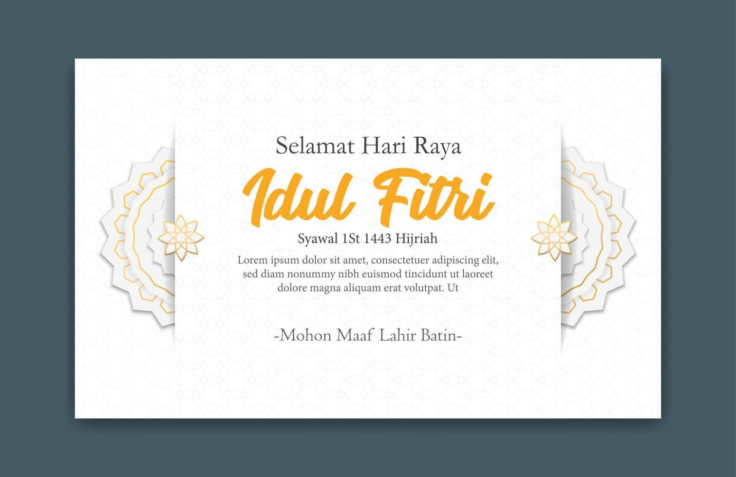 Vector banner for the greetings of social media for eid al fitr hari raya idul fitri muslim holidays