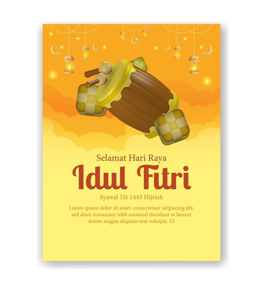 Vector banner for the greetings of social media for eid al fitr hari raya idul fitri muslim holidays