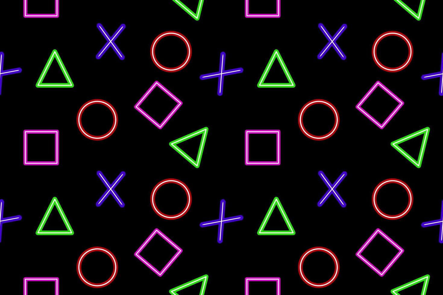 multicolored geometric shapes on black background vector
