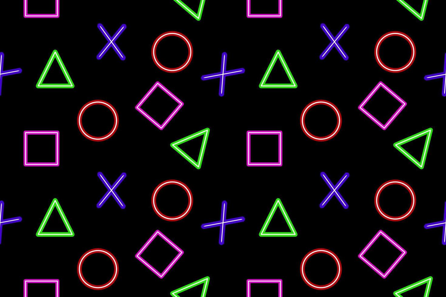 multicolored geometric shapes on black background vector