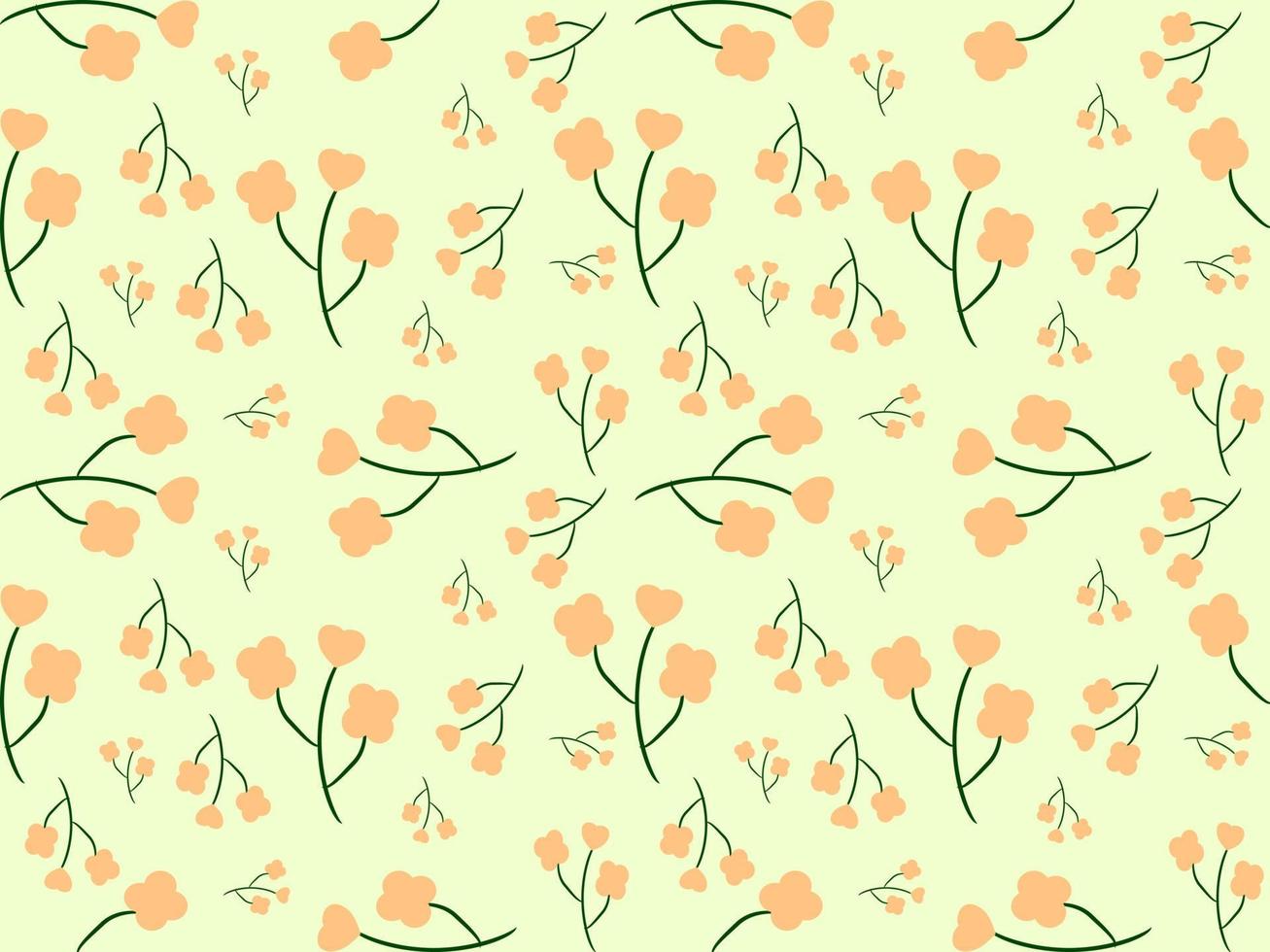 seamless floral pattern on green background vector