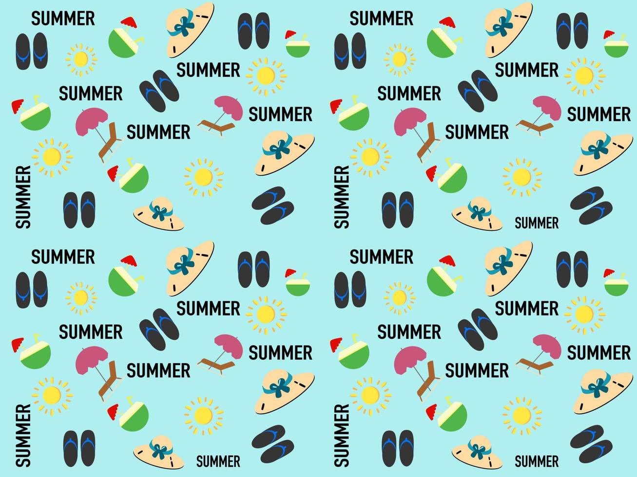 summer pattern on a blue background vector