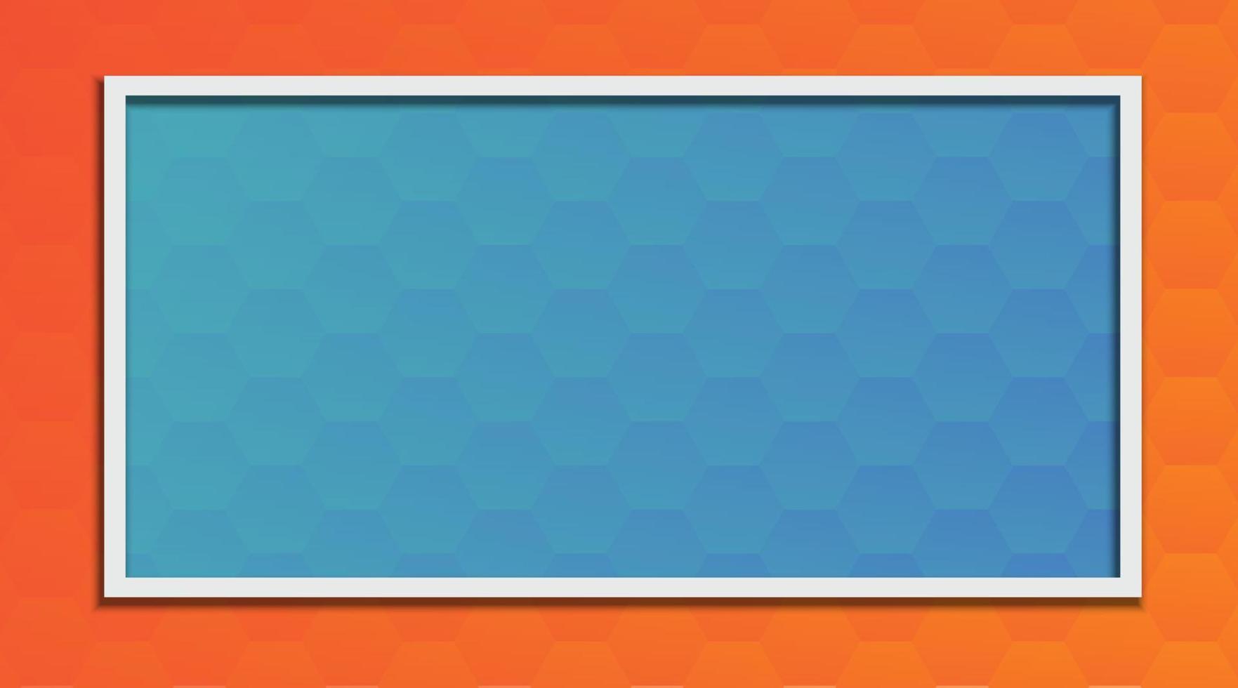 hexagonal background vector, orange frame vector