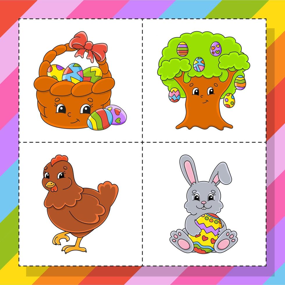 Cartoon character. Easter theme. Colorful vector illustration. Isolated on white background. Design element. Template for your design, books, stickers, cards.