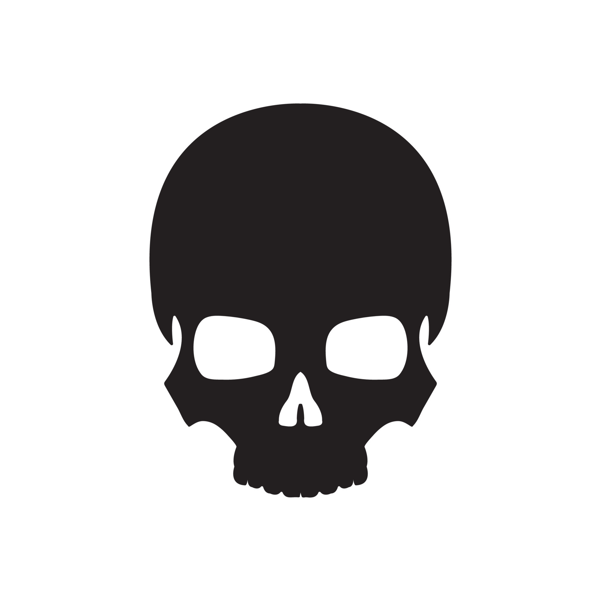 Black silhouette skull. Design element. Vector illustration isolated on ...