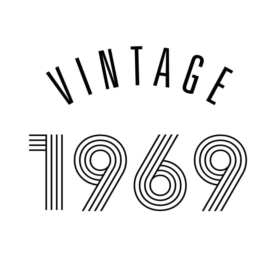 1969 vintage retro t shirt design vector