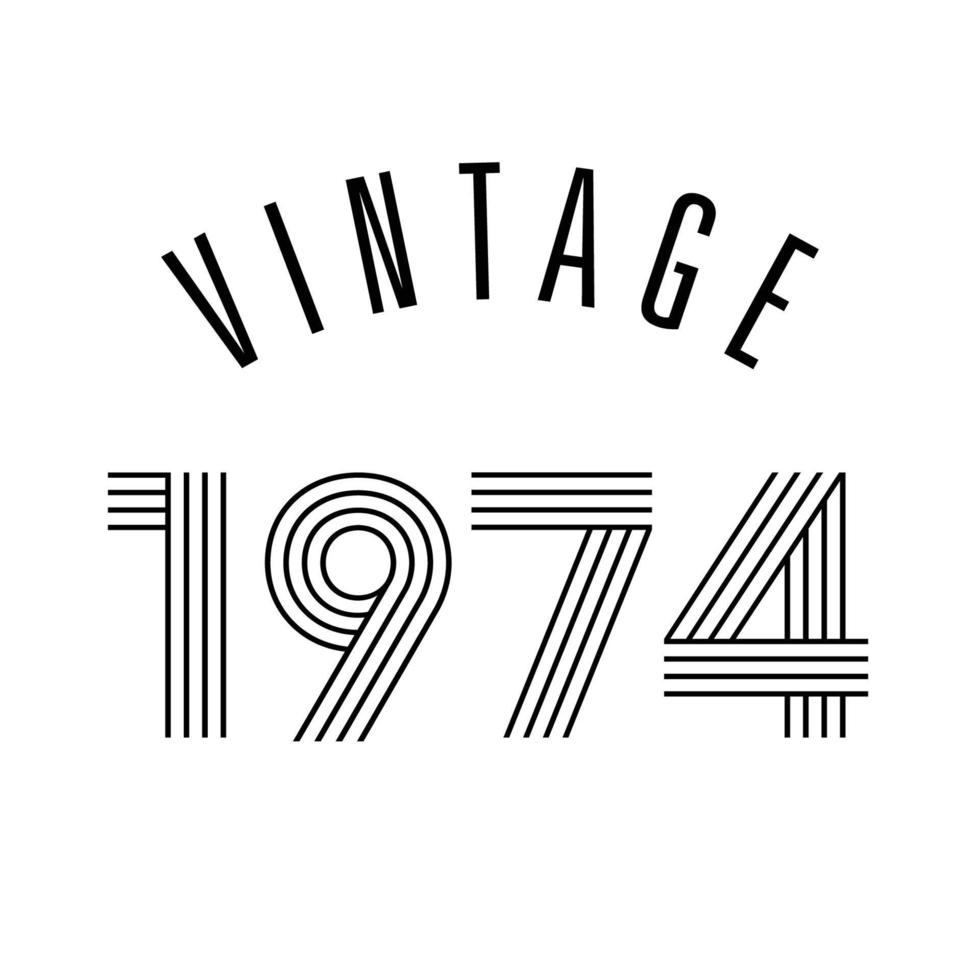 1974 vintage retro t shirt design vector