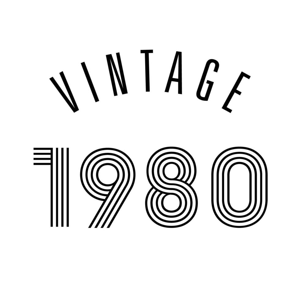 1980 vintage retro t shirt design vector