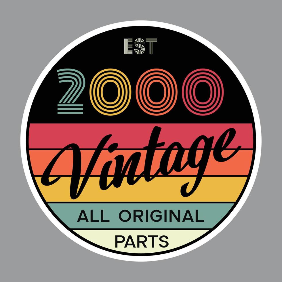 vector de diseño de camiseta retro vintage 2000
