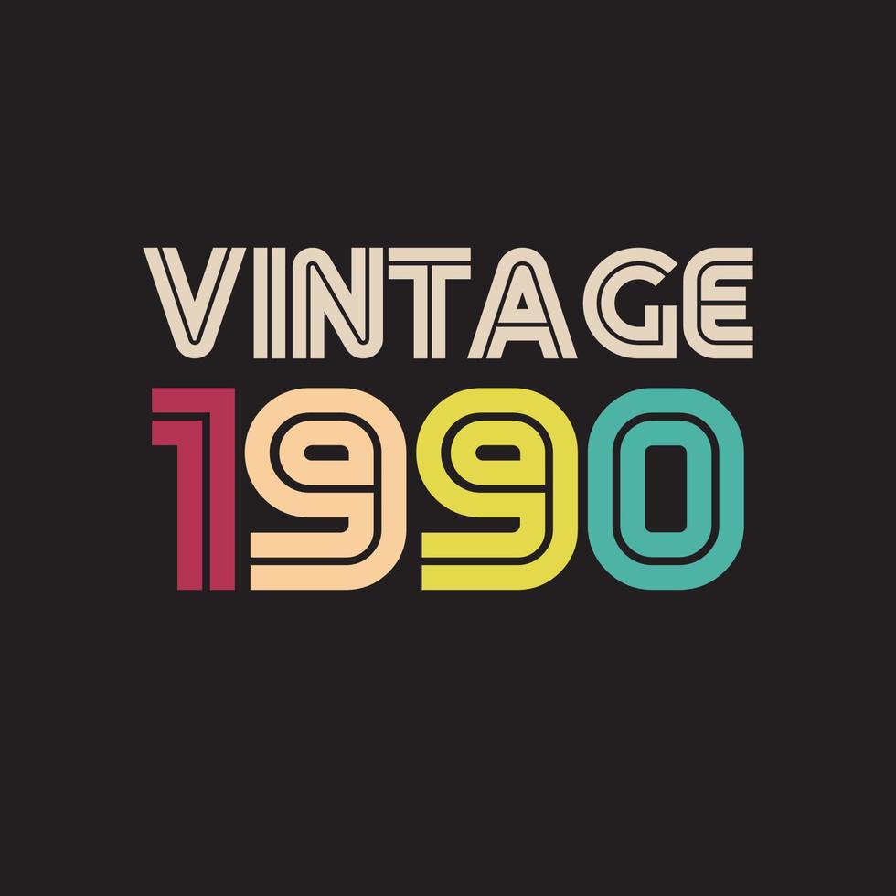 1990 vintage retro t shirt design, vector, black background vector