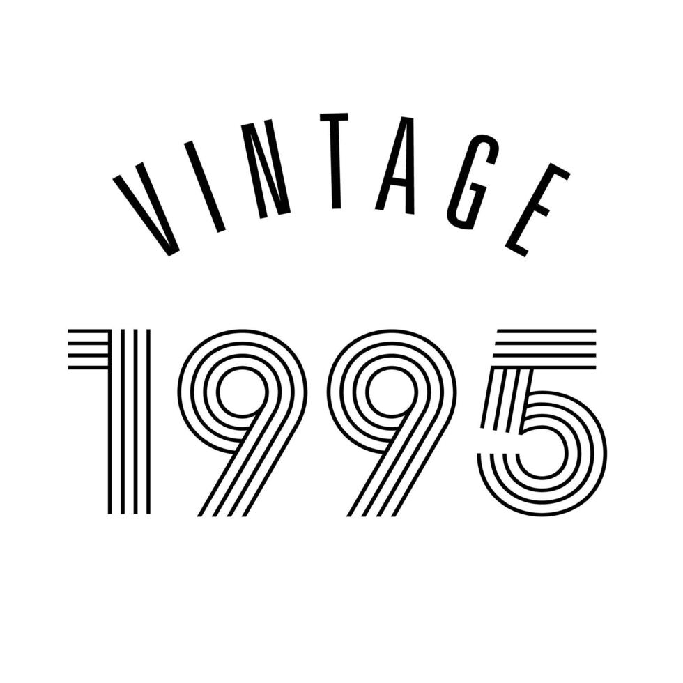 vector de diseño de camiseta retro vintage de 1995