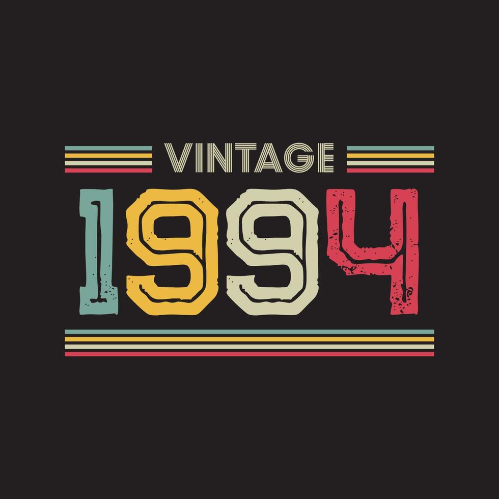 1994 vintage retro t shirt design, vector, black background vector