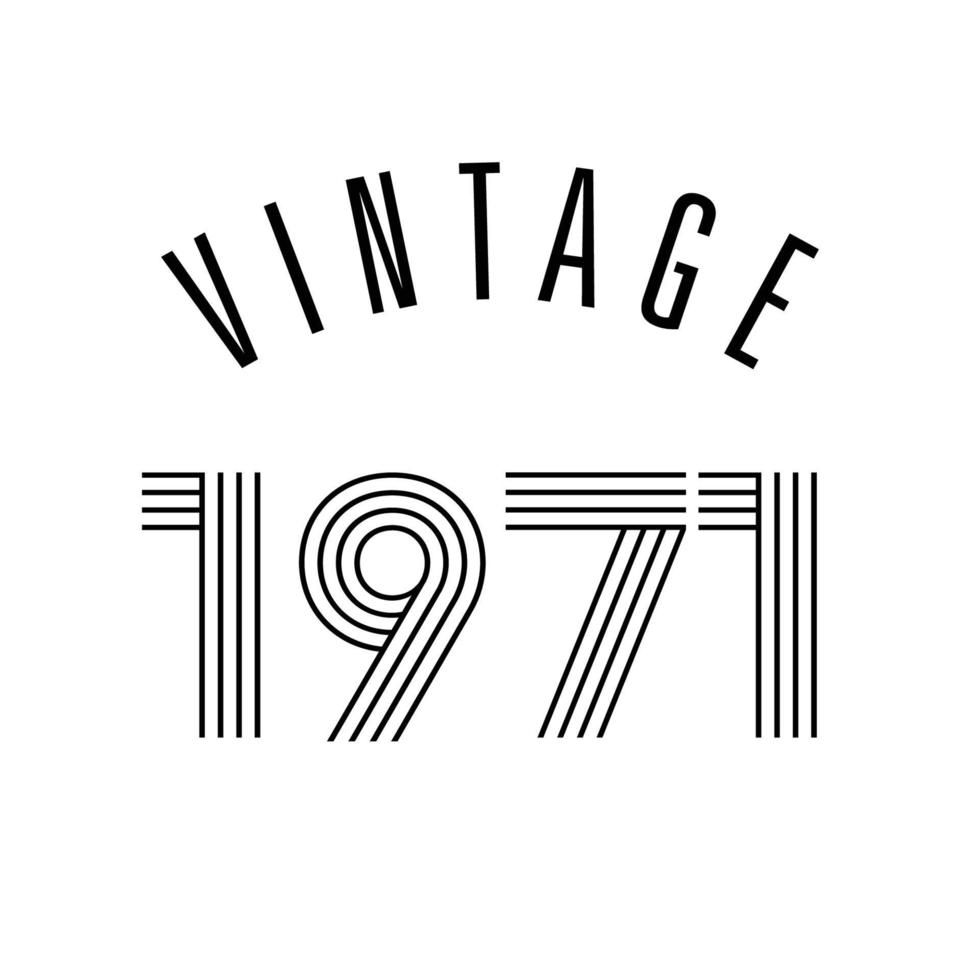 1971 vintage retro t shirt design vector