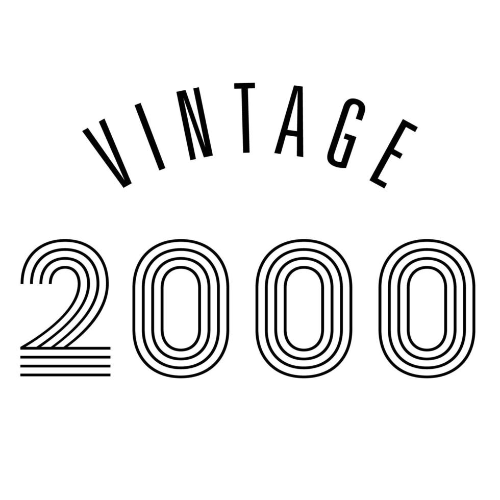 vector de diseño de camiseta retro vintage 2000