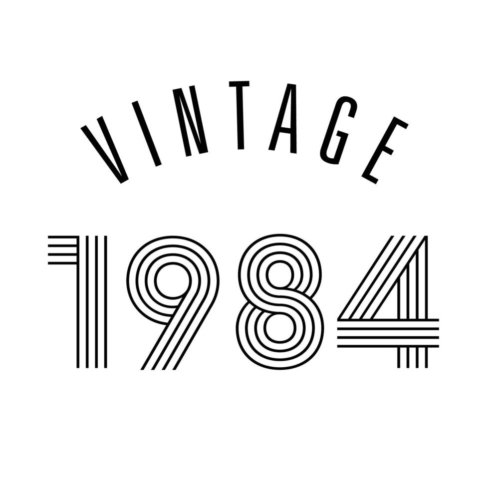 vector de diseño de camiseta retro vintage de 1984