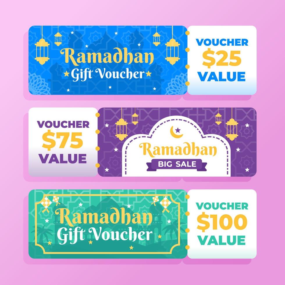 Ramadan Gift Voucher Collection vector