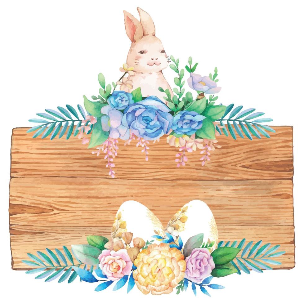Hand drawn watercolor happy easter for design. Vector illustration.