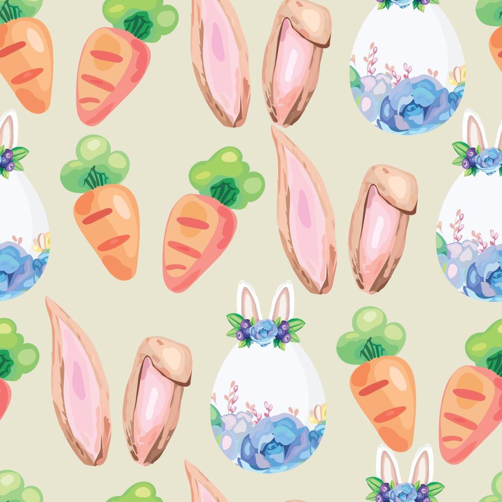 Happy Easter seamless pattern background. Vector illustration.