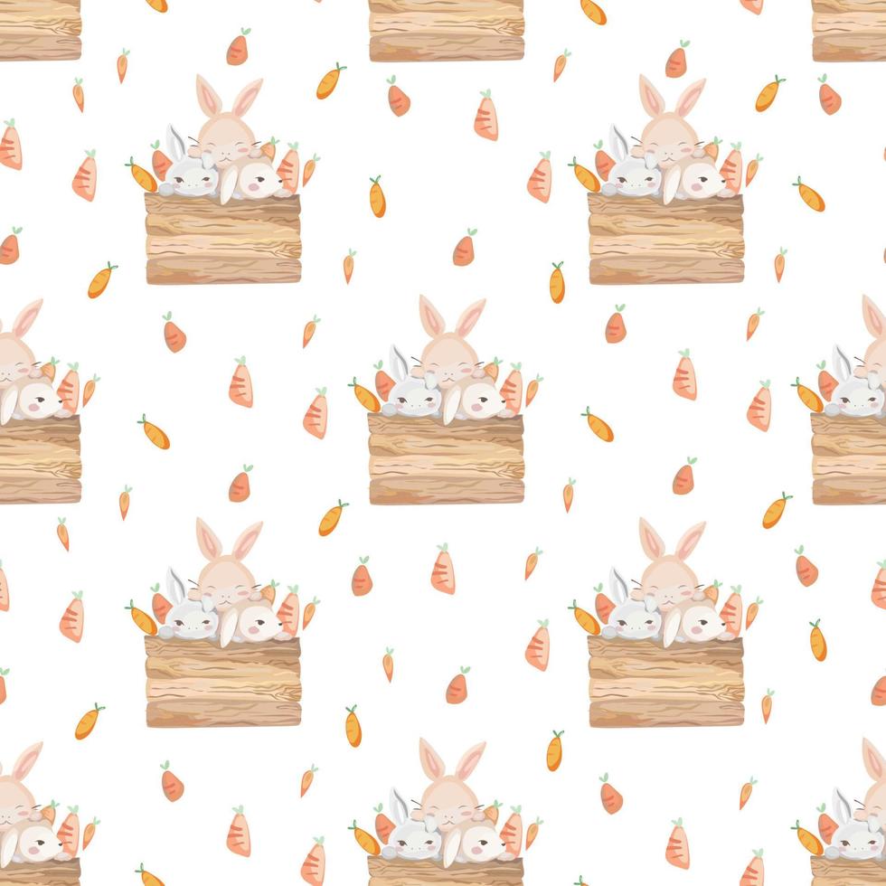 Happy Easter seamless pattern background. Vector illustration.