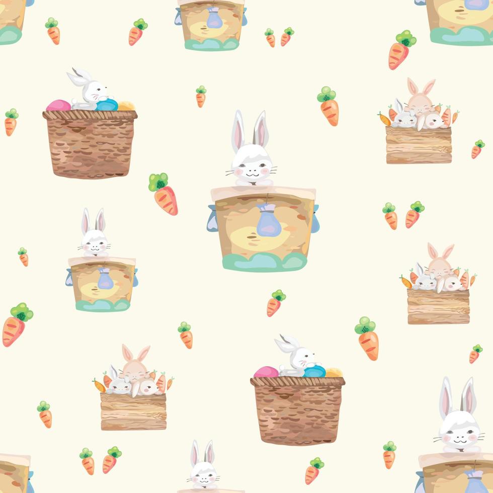 Happy Easter seamless pattern background. Vector illustration.