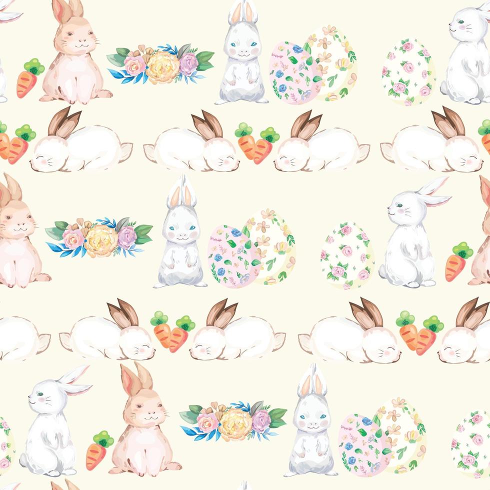 Happy Easter seamless pattern background. Vector illustration.