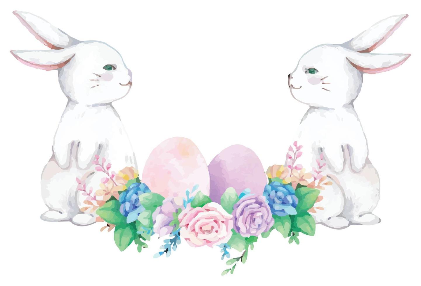 Hand drawn watercolor happy easter for design. Vector illustration.