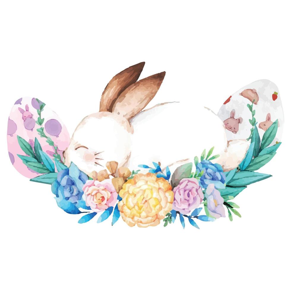 Hand drawn watercolor happy easter for design. Vector illustration.
