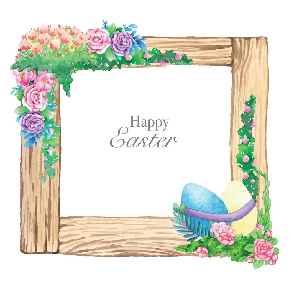 Hand drawn watercolor happy easter for design. Vector illustration.