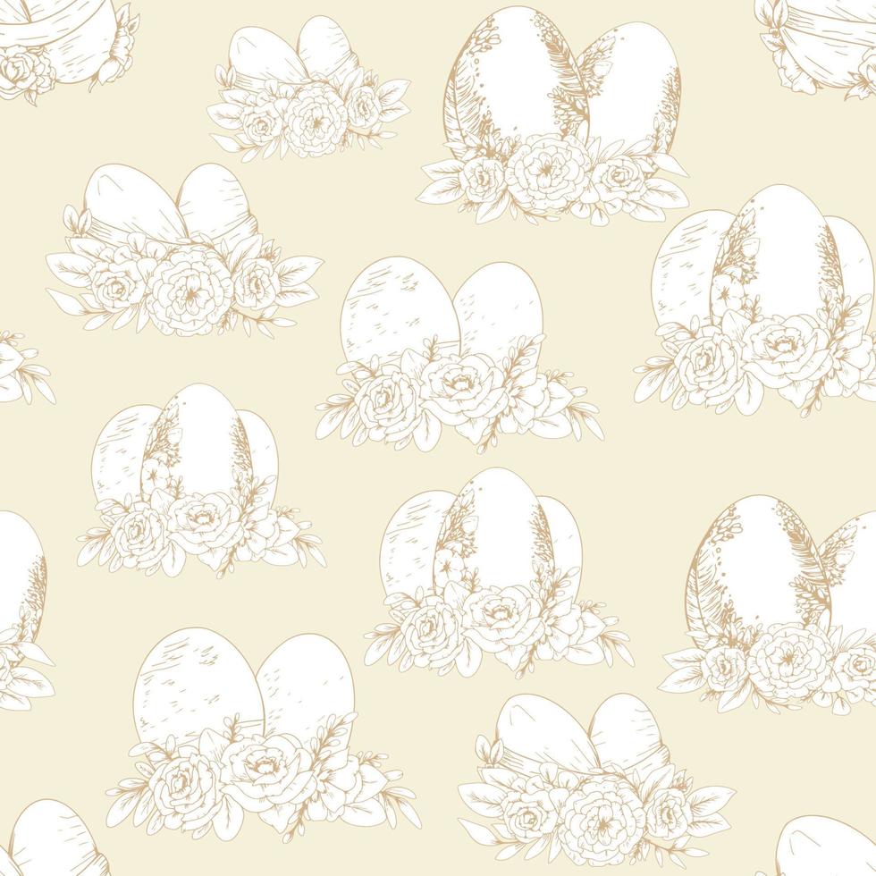 Happy Easter seamless pattern background. Vector illustration.