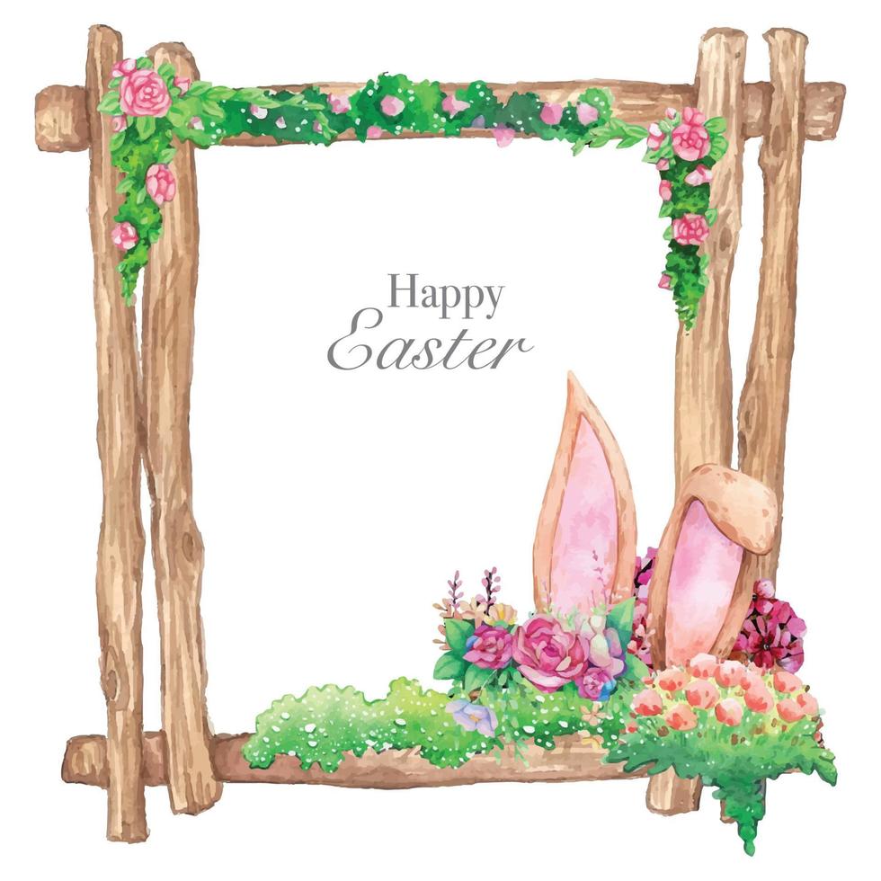 Hand drawn watercolor happy easter for design. Vector illustration.