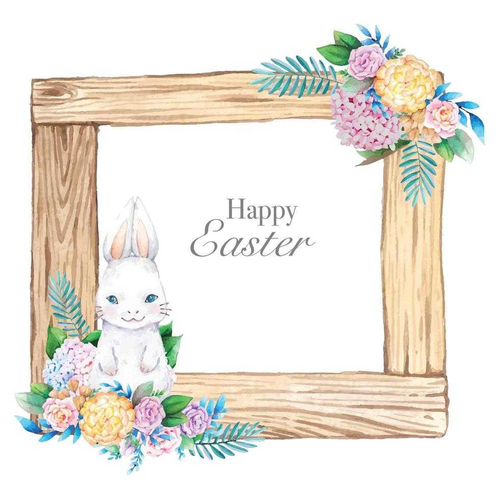 Hand drawn watercolor happy easter for design. Vector illustration.