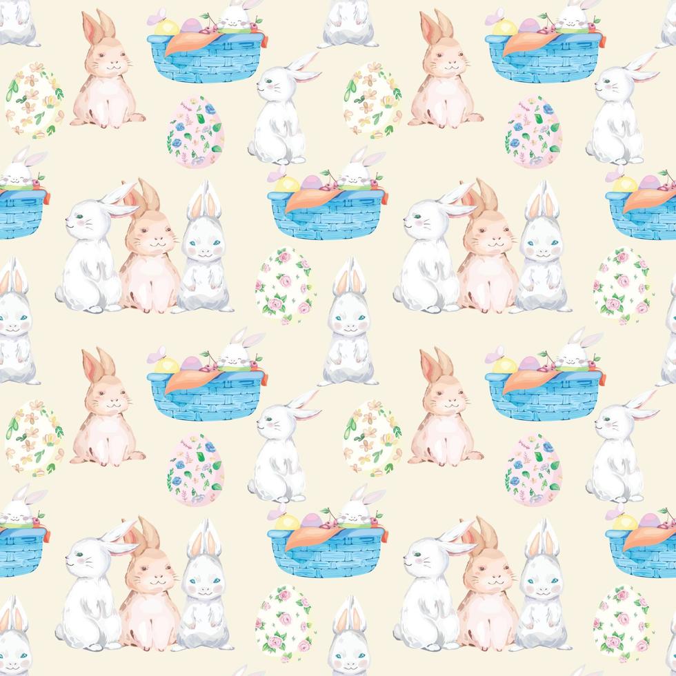 Happy Easter seamless pattern background. Vector illustration.