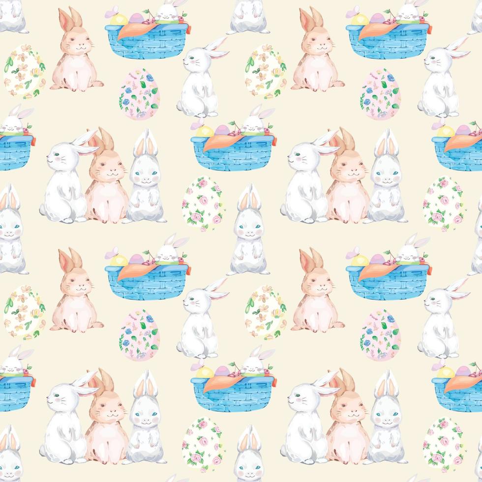 Happy Easter seamless pattern background. Vector illustration.