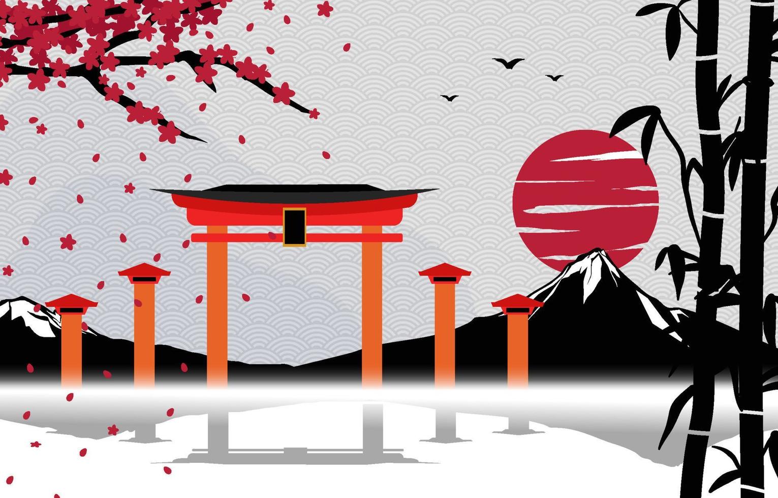 Japanese Element Background vector