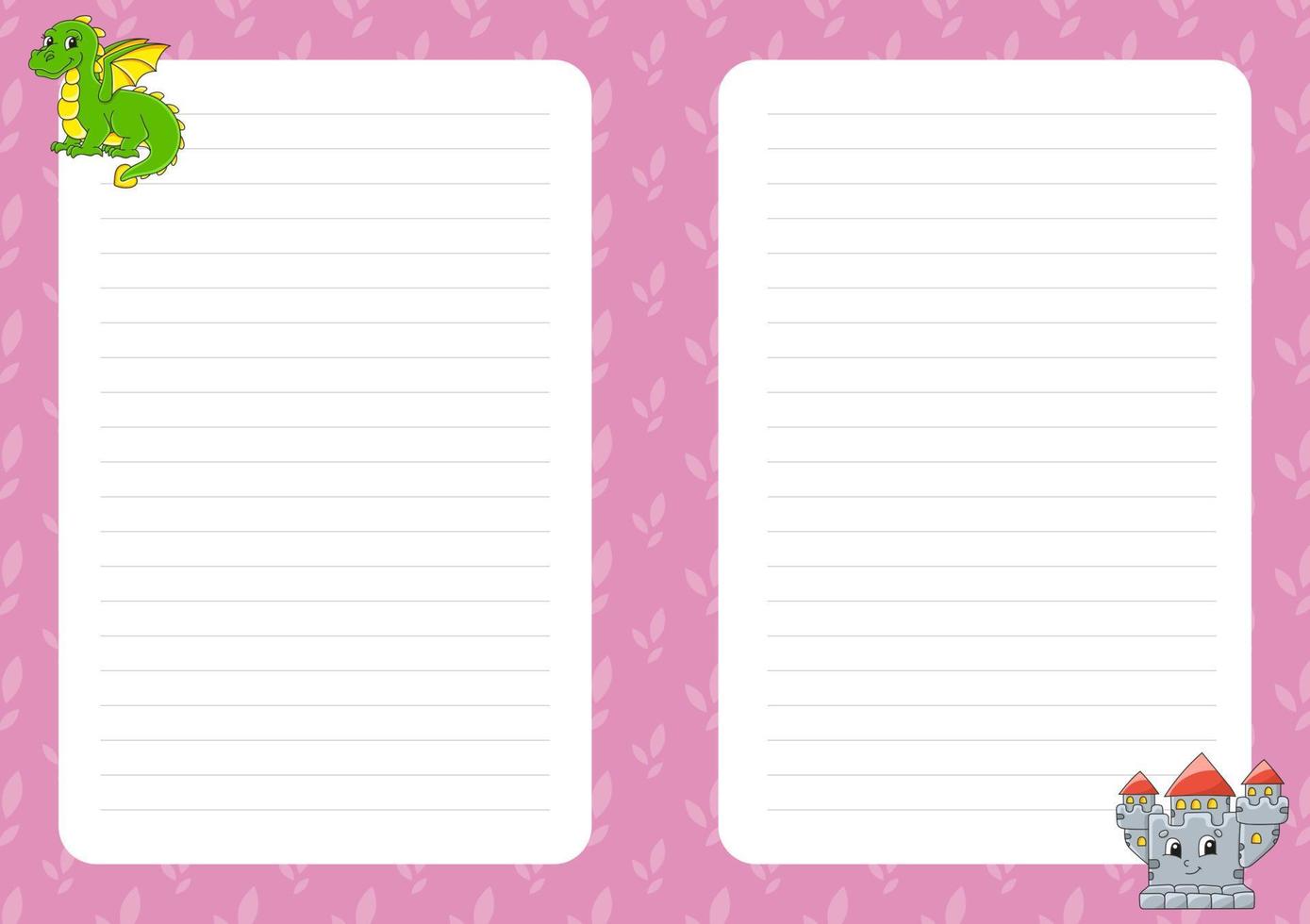 Colored sheet template for notes. Paper page for journal, notebook, diary, letters, schedule, organizer. vector