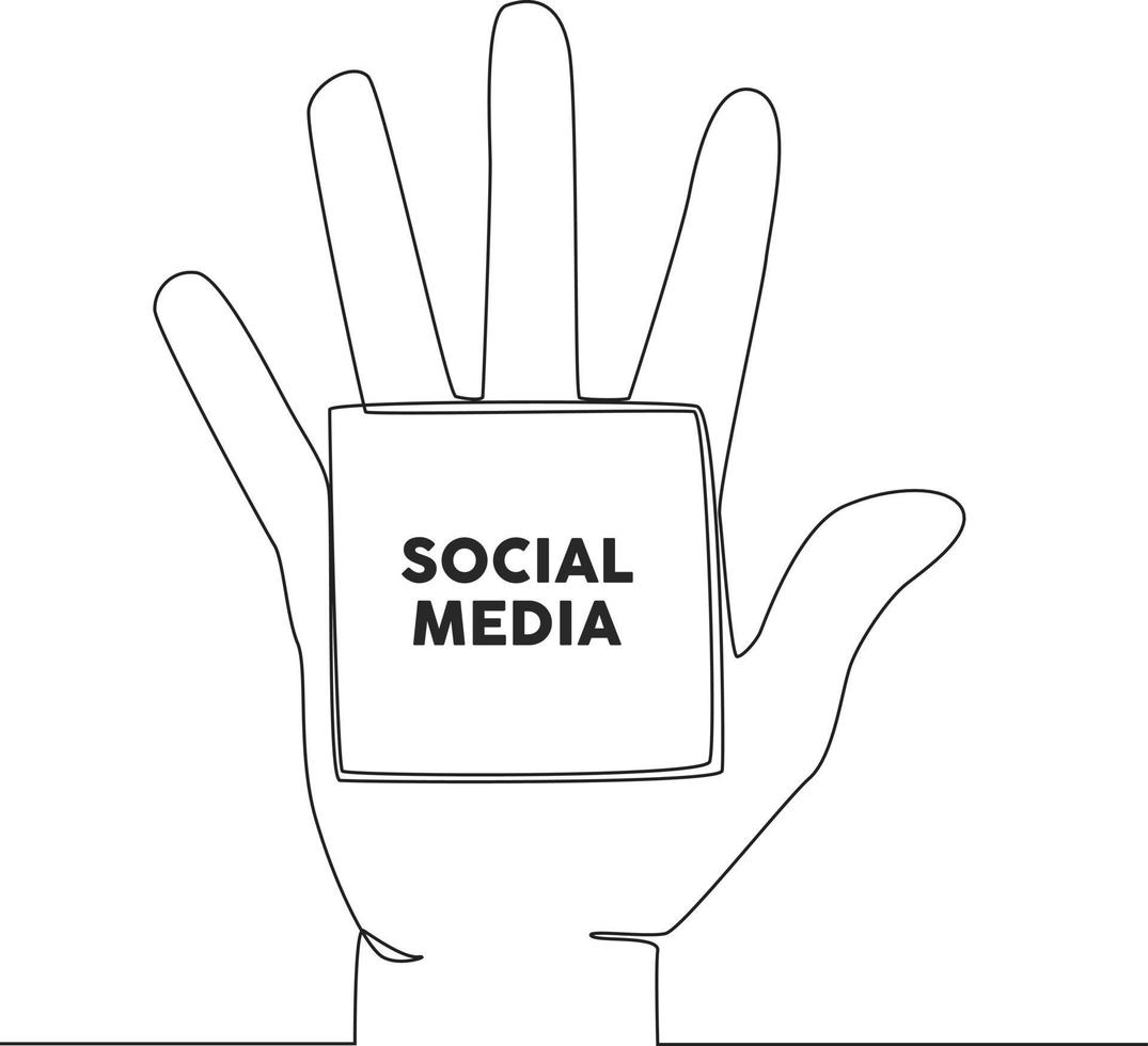 Continuous line drawing of a human hand body part. High Five Symbol in Social Media. Vector illustration.