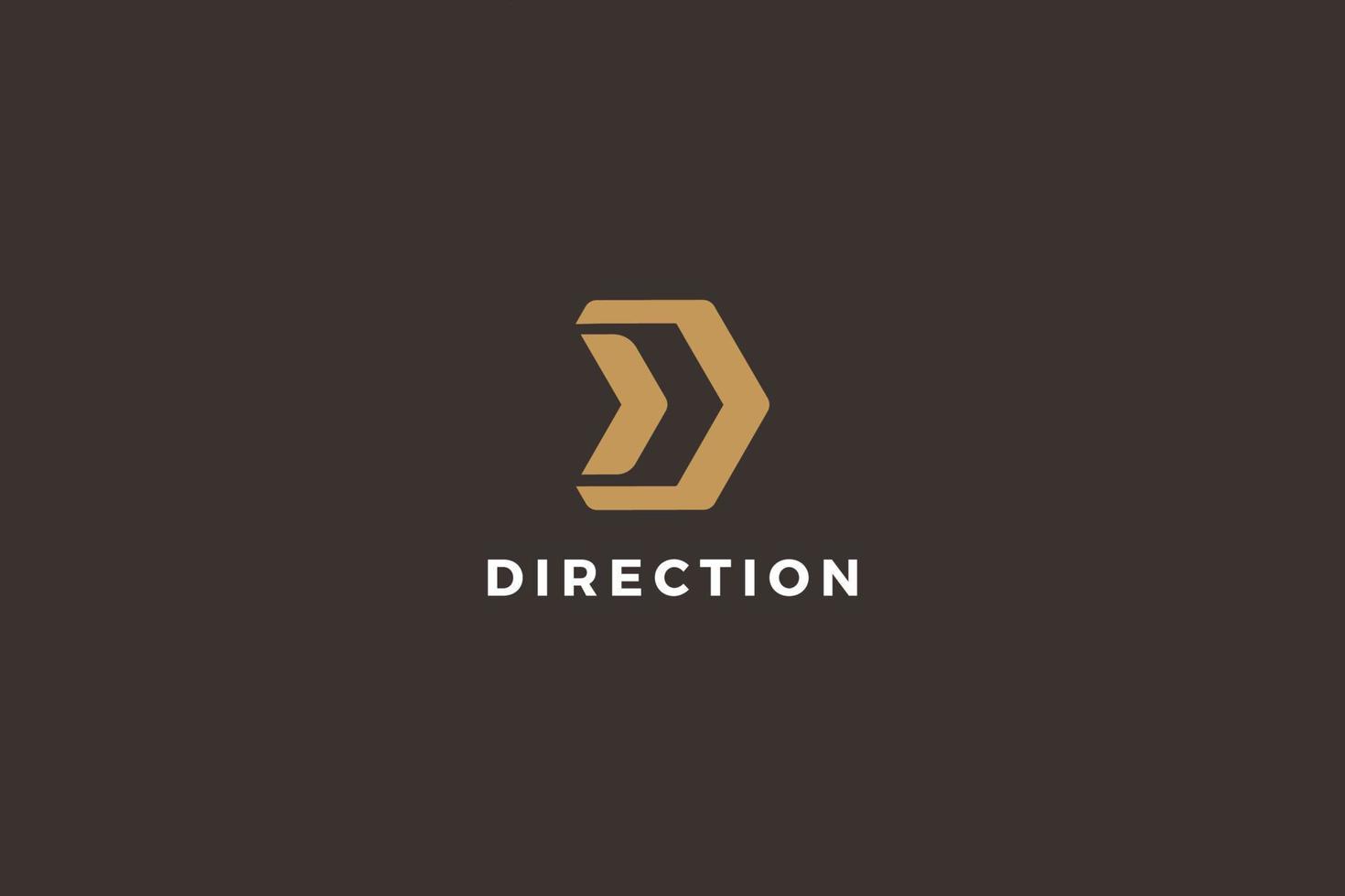 Letter D direction logo vector
