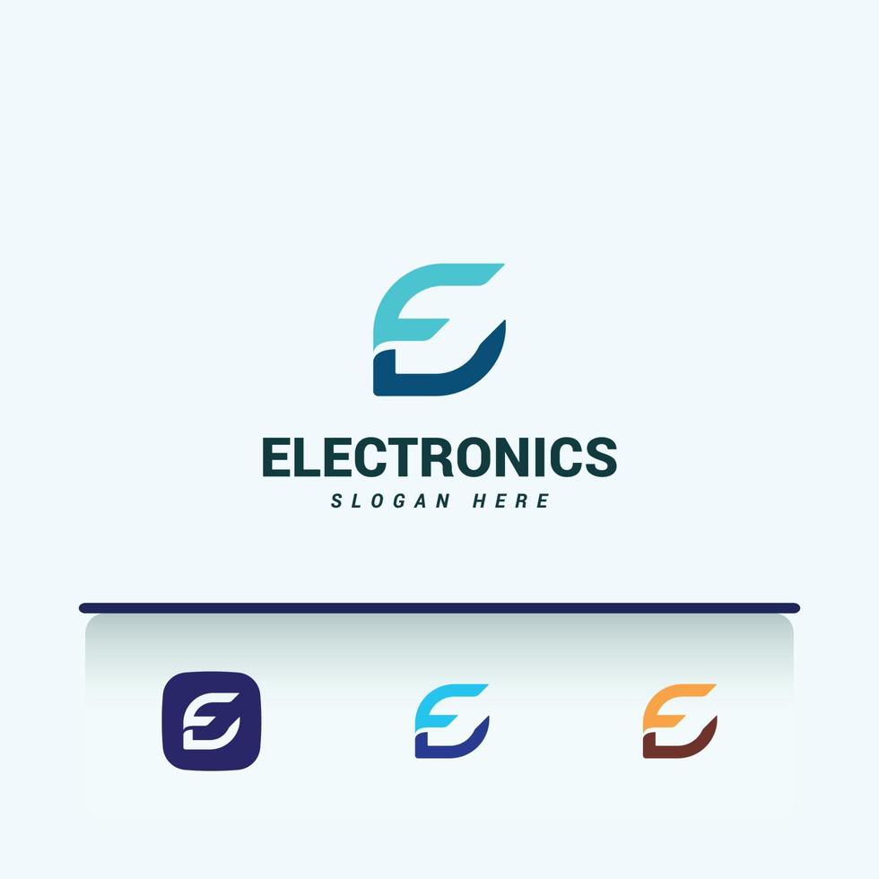 Letter E simple flat logo vector