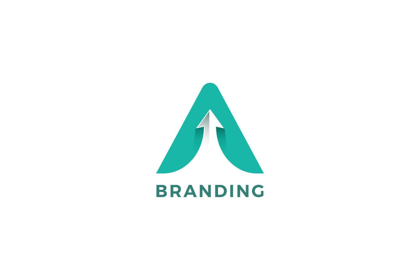 Letter A triangle arrow improvement business logo vector