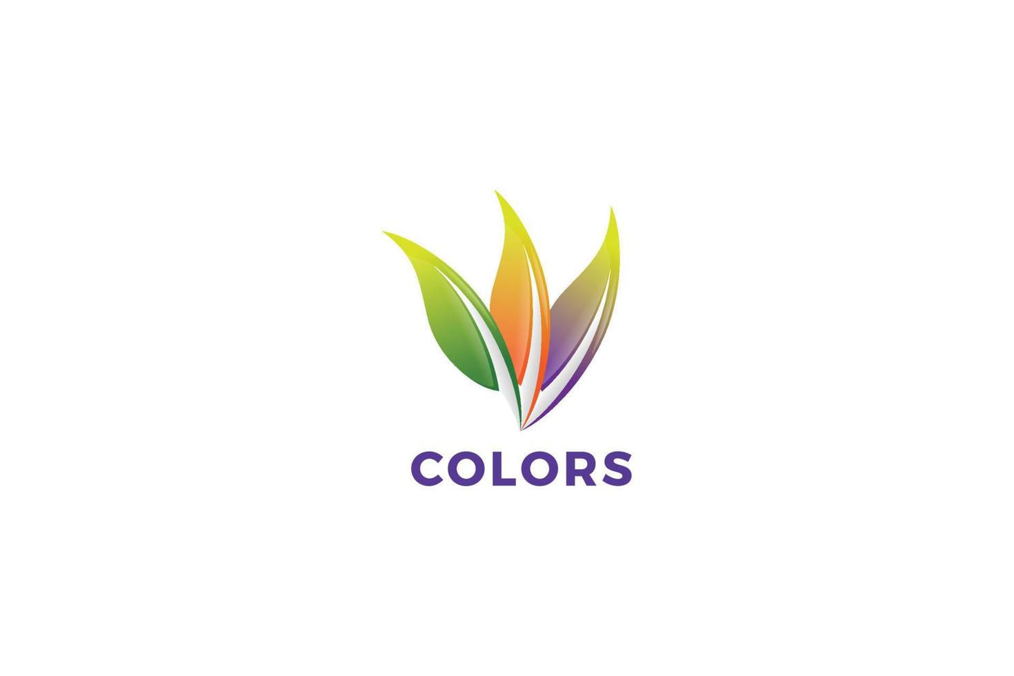 abstract colorful leaf or feather logo design vector
