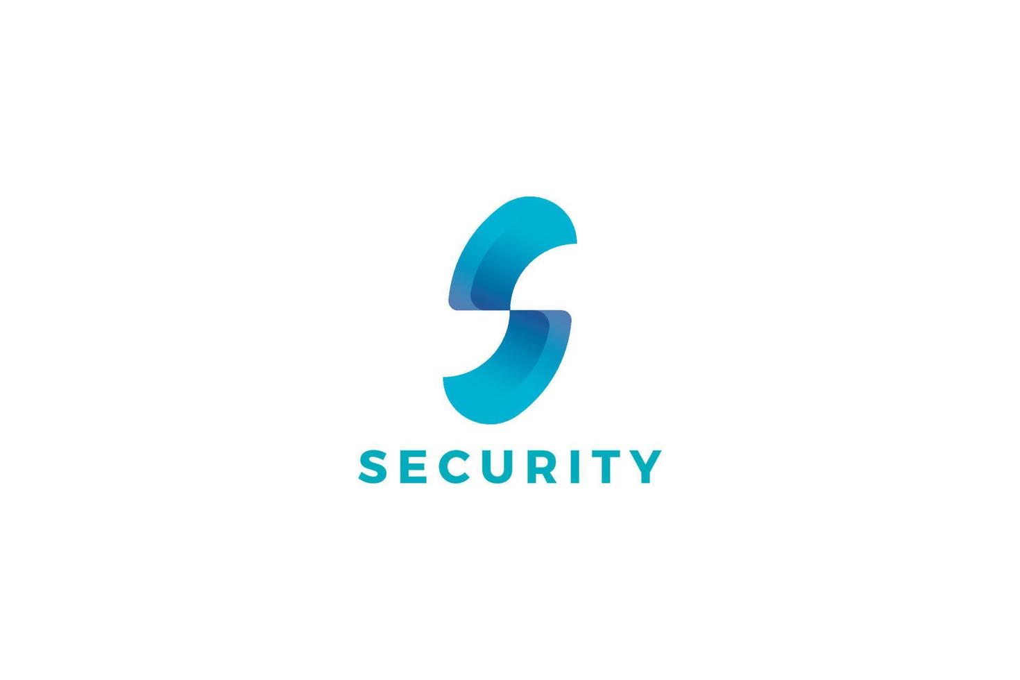 Letter S blue color creative 3d spy security modern technological logo vector