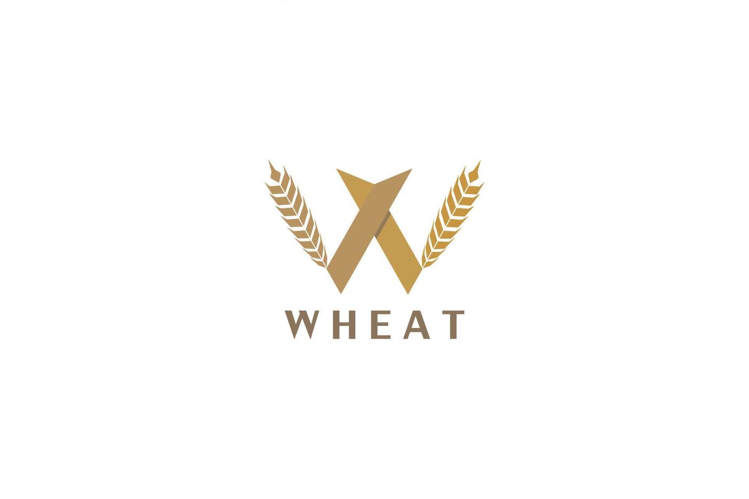 Letter w creative wheat icon vector