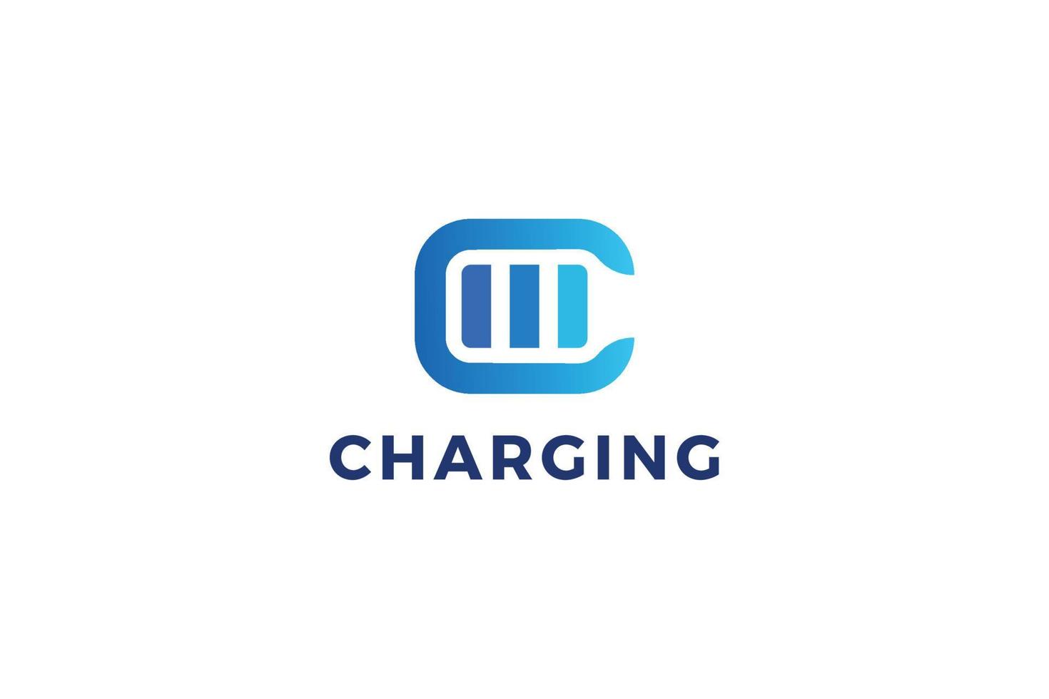 Letter C charging business logo design vector