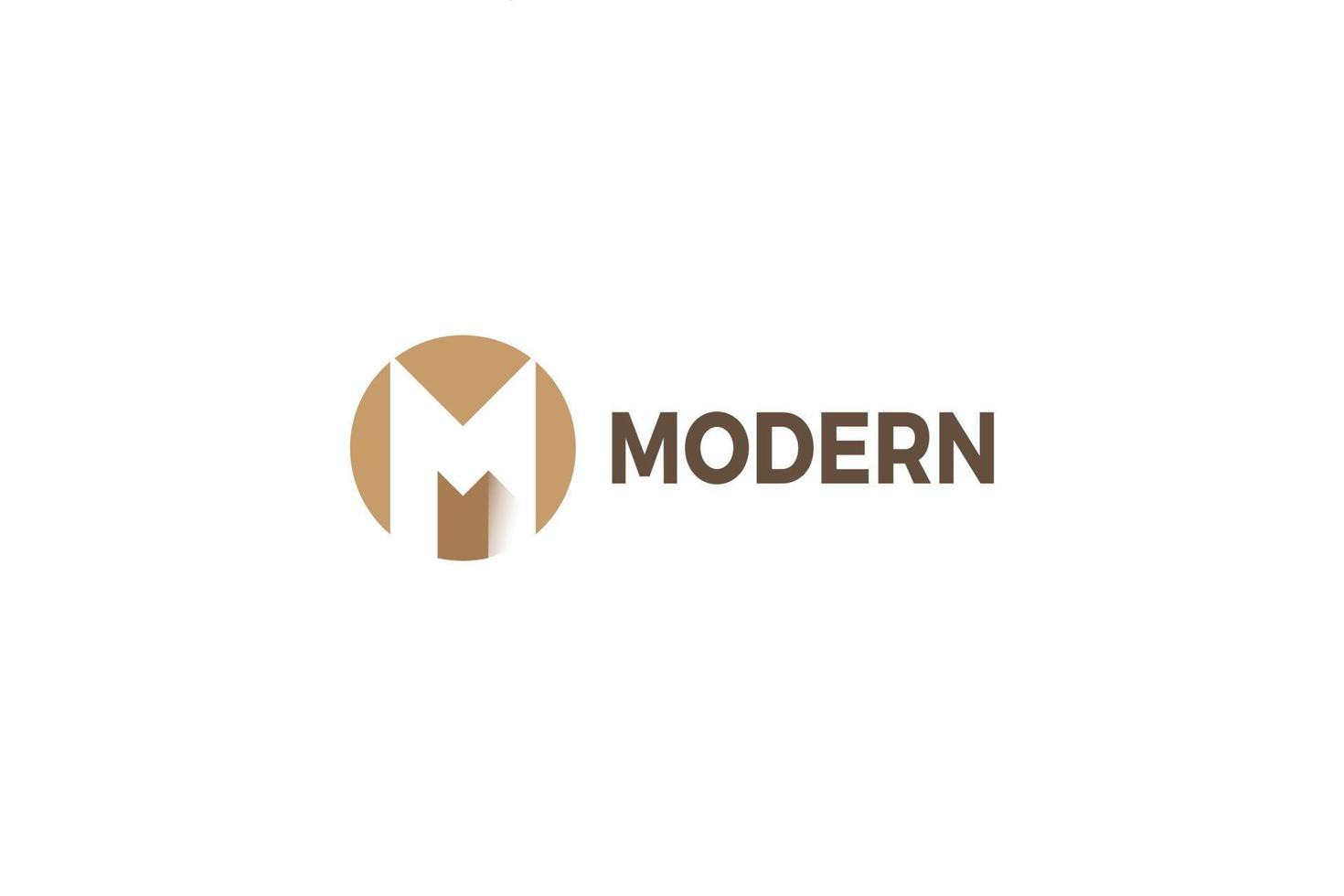Letter M creative 3d circular simple logo vector