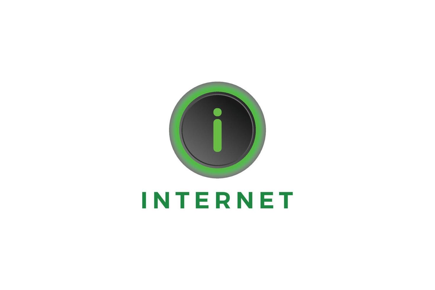 letra i 3d logotipo de la empresa verde brillante vector
