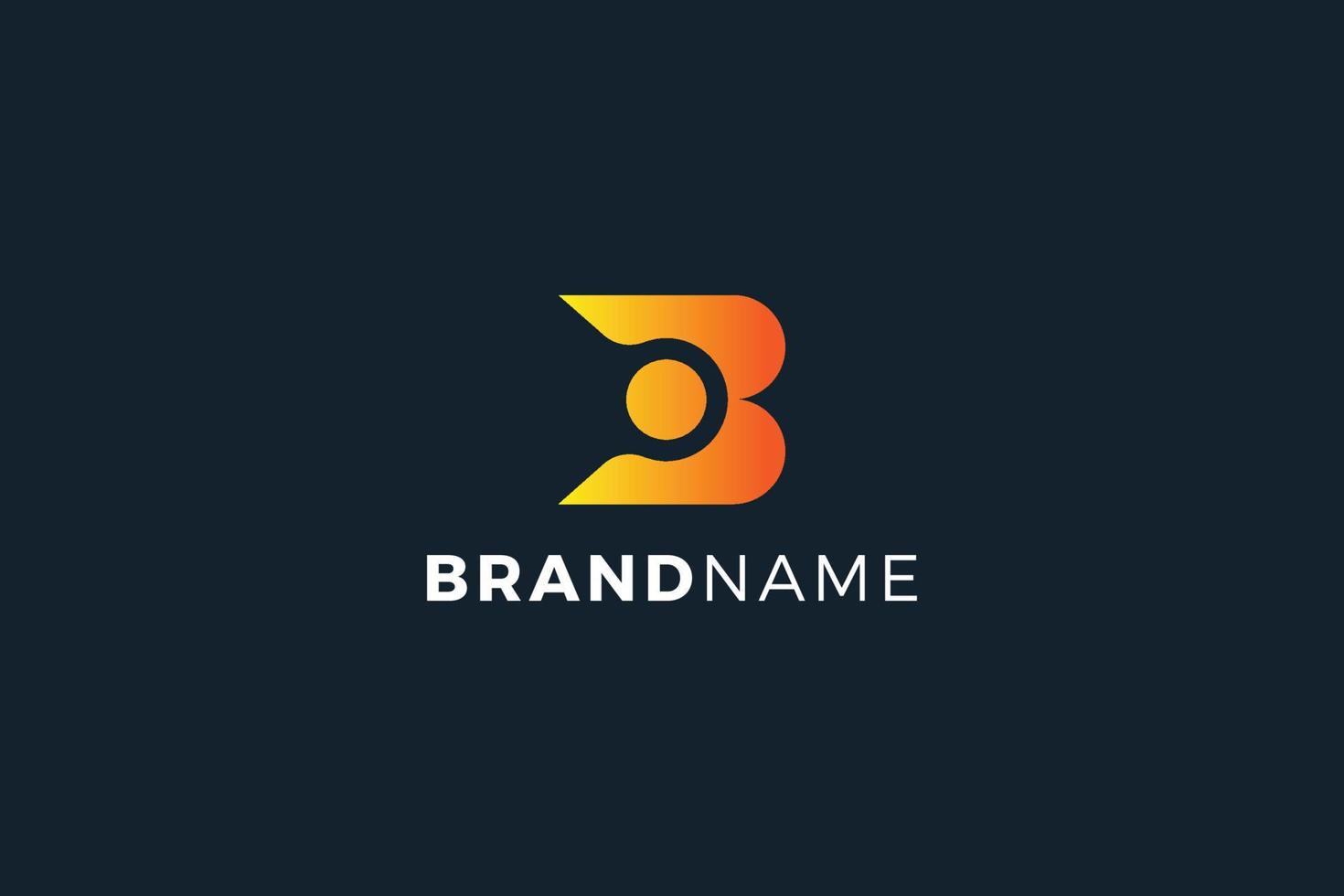 Letter B orange color pointed technological business logo vector