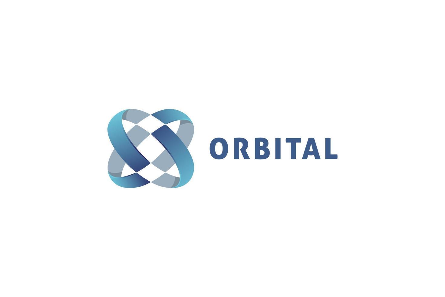 diseño de logotipo de empresa de tecnología orbital abstracta vector