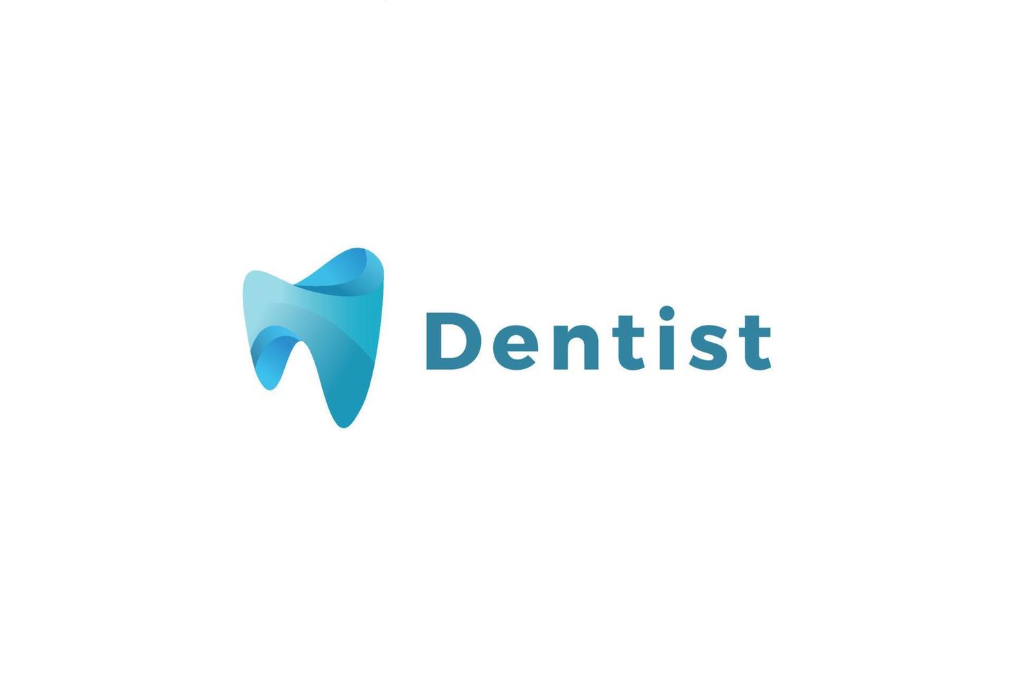 Dental care modern blue color medical logo vector