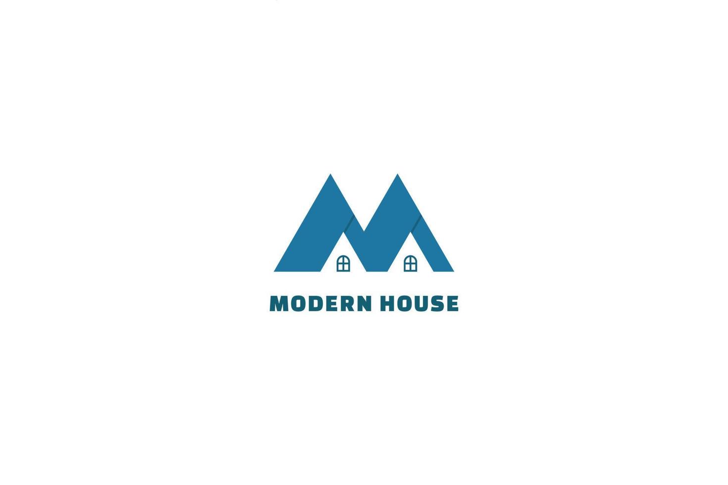 Letter M House logo vector